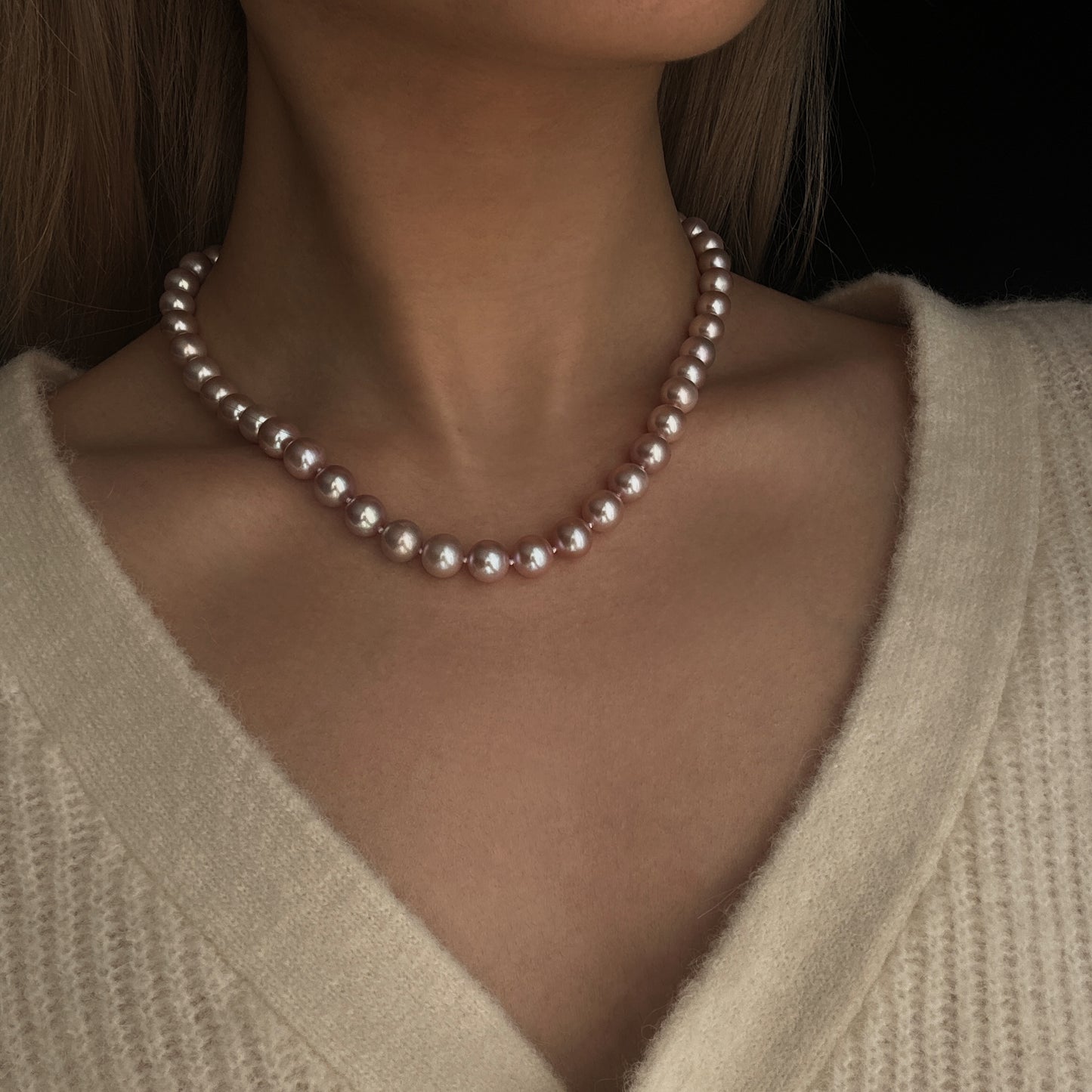 8.5-9.5mm Lavender Freshwater Pearl Necklace