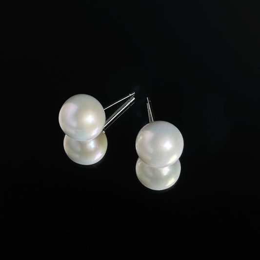10.0-11.0mm Classic White Freshwater Pearl Earrings