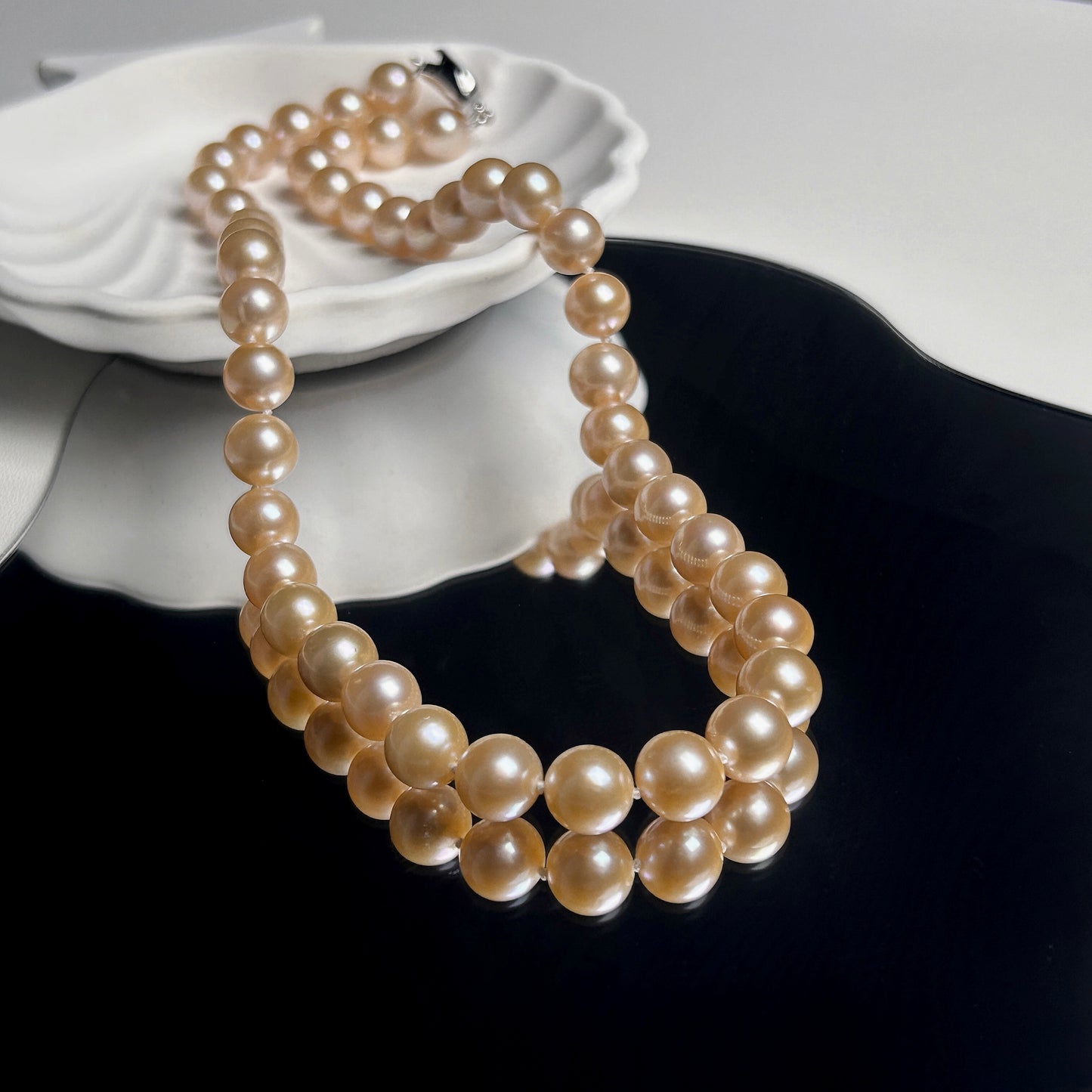 8.5-9.5mm Peach Freshwater Pearl Necklace