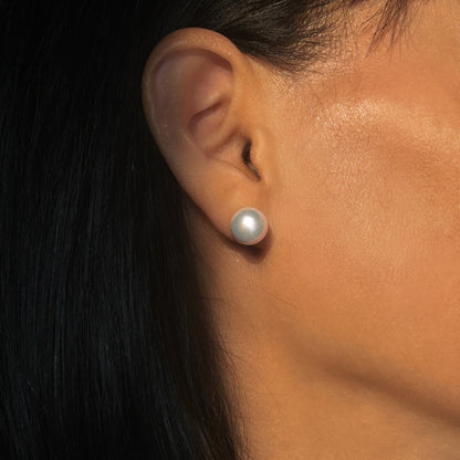 10.0-11.0mm Classic White Freshwater Pearl Earrings